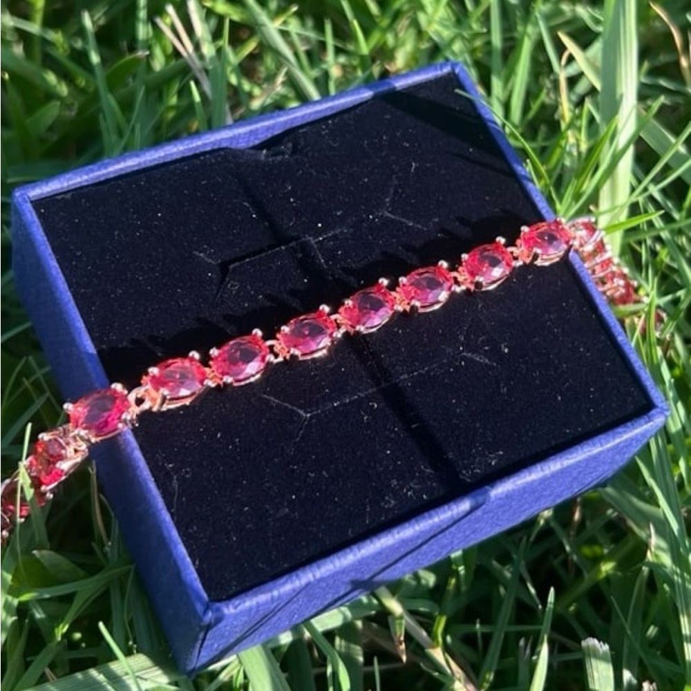 Adjustable Rosegold Plated Oval Cut Swarovski Ele… - image 5